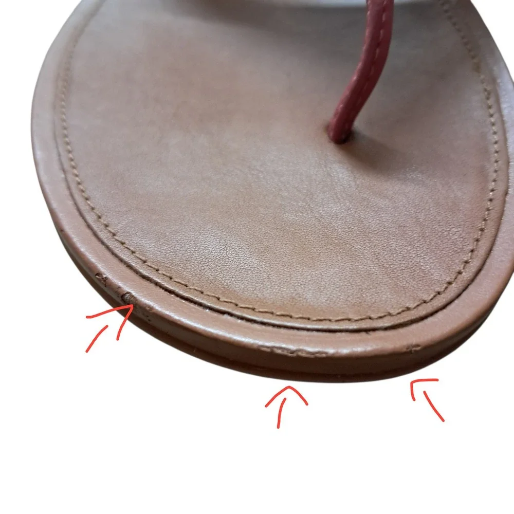 FitFlop Sandals Womens 10 Pink Gracie Buckle Leather Thong Summer Flats‎